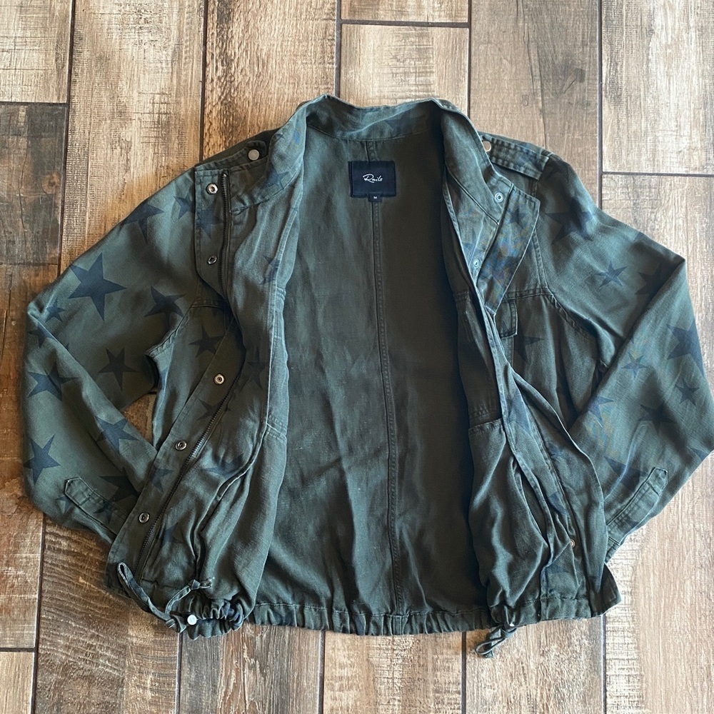 REVOLVE Rails Collins Military Jacket in Sage with Black Stars - Picture 9 of 16